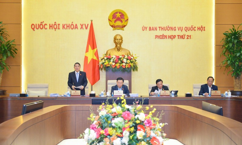 Phó Chủ tịch Quốc hội Nguyễn Đức Hải phát biểu điều hành Phiên họp. (Ảnh quochoi.vn)