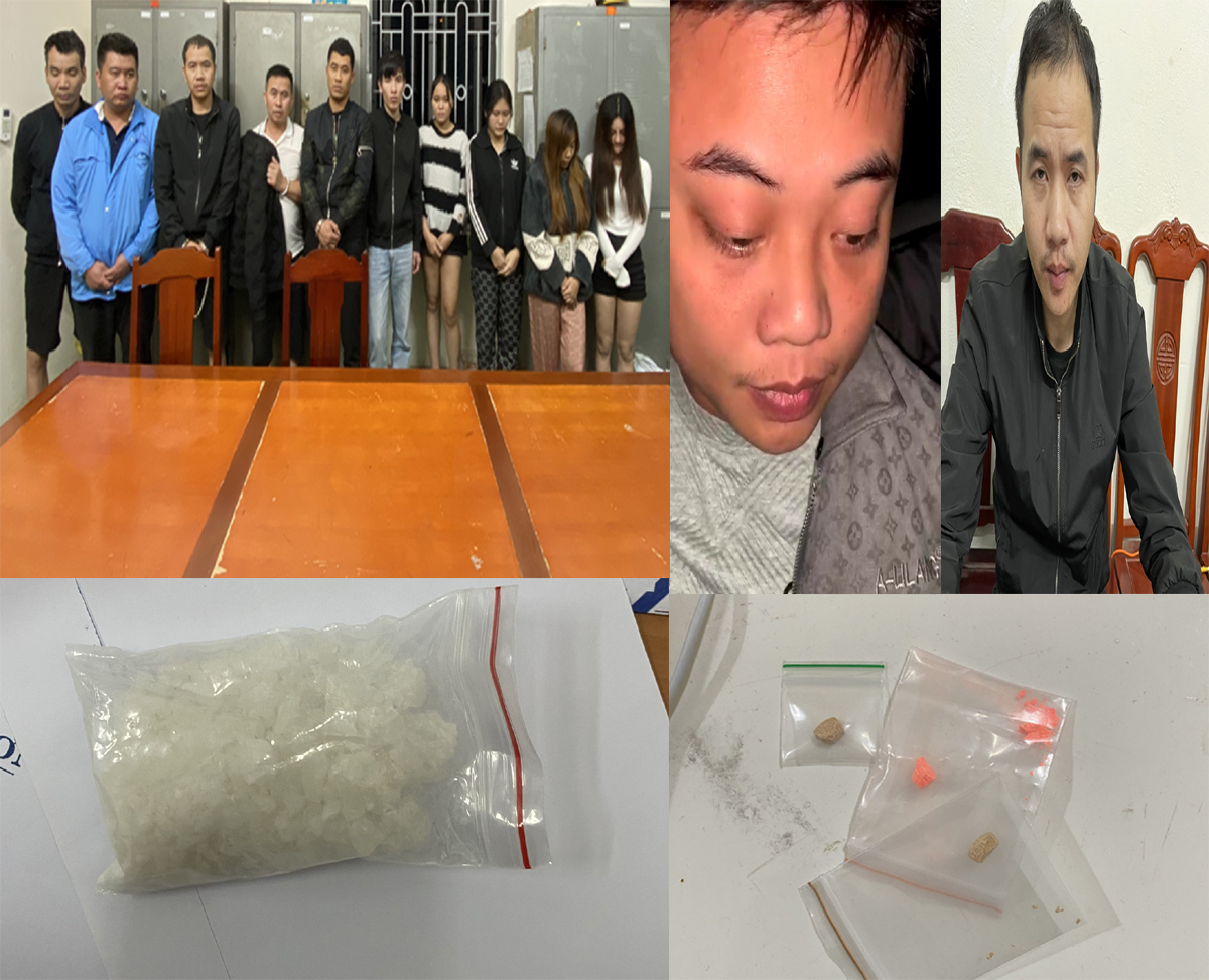 Các đối tượng mua bán, tổ chức sử dụng ma túy bị bắt giữ