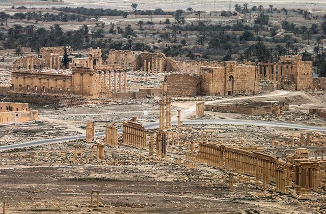 Th&agrave;nh cổ Palmyra sau khi được giải ph&oacute;ng (Ảnh: Guardian)