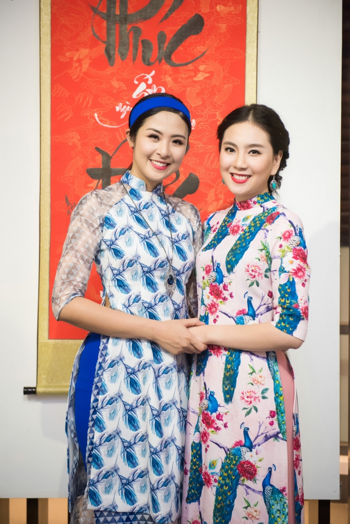 Hoa hậu Ngọc Hân giới thiệu bộ sưu tập áo dài Chim công