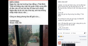 Nóng: Thanh niên mặc quân phục dí dao vào cổ bạn gái dọa tưới xăng đốt ở Thái Bình