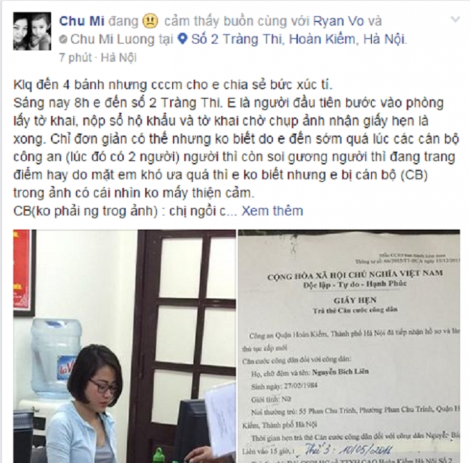 Facebooker Chu Mi tỏ ra v&ocirc; c&ugrave;ng bức x&uacute;c.&nbsp;Nguồn: Chu Mi/Otofun.