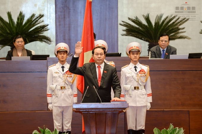 Chủ tịch nước Trần Đại Quang tuy&ecirc;n thệ nhậm chức.