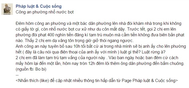 Trang fanpage chia sẻ th&ocirc;ng tin.