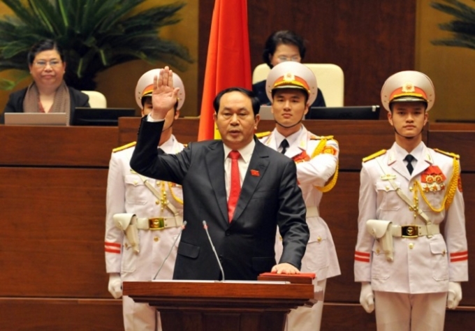 Chủ tịch nước Trần Đại Quang tuy&ecirc;n thệ nhậm chức ng&agrave;y 2/4.