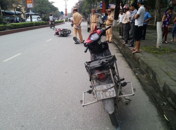 Hiện trường vụ tai nạn hy hữu.