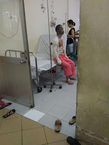 Chị Huỳnh Thị Diễm điều trị tại bệnh viện.