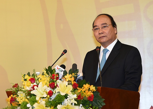 Thủ tướng Nguyễn Xu&acirc;n Ph&uacute;c ph&aacute;t biểu tại hội nghị. Ảnh: Cổng Th&ocirc;ng tin điện tử Ch&iacute;nh phủ.