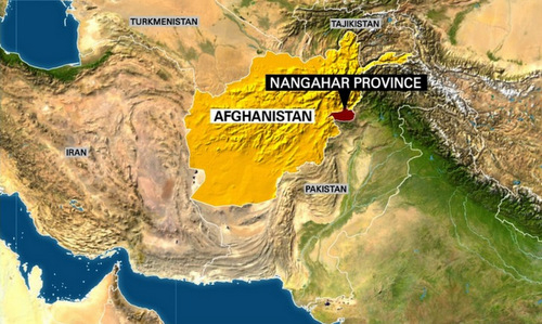 Quả bom được thả ở miền đ&ocirc;ng Afghanistan. Đồ họa:&nbsp;CNN.