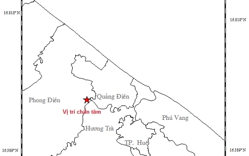 Thừa Thiên Huế: Động đất xảy ra ở huyện Phong Điền
