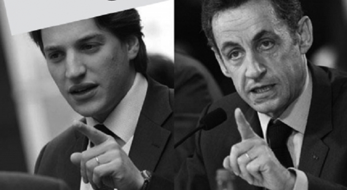 &Ocirc;ng Nicolas Sarkozy v&agrave; con trai thứ 2 Jean Sarkozy.