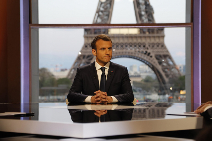 Tổng thống Ph&aacute;p Emmanuel Macron tại Paris, Ph&aacute;p ng&agrave;y 15/4. (Ảnh: Reuters)
