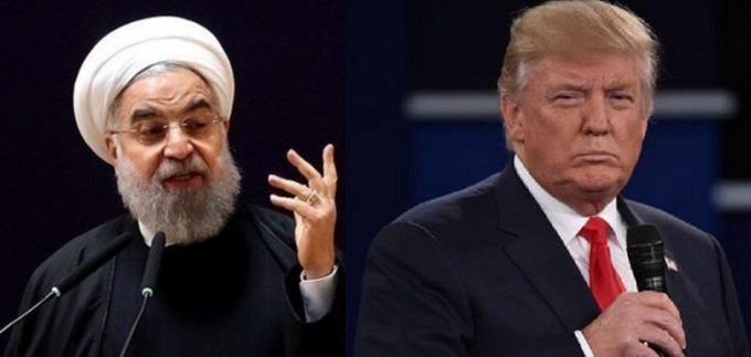 Tổng thống Iran Hassan Rouhani v&agrave; Tổng thống Mỹ Donald Trump.