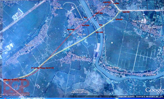 Khu vực thực hiện Dự &aacute;n cầu Đồng Sơn v&agrave; đường l&ecirc;n cầu. Ảnh: BGP/Nguyễn An.