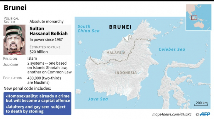 Quốc vương&nbsp;Brunei l&agrave; người đ&atilde; ph&ecirc; chuẩn bộ luật. (Ảnh: AFP)