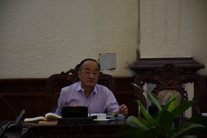 &Ocirc;ng Đặng Thanh Sơn ph&aacute;t biểu tại cuộc họp