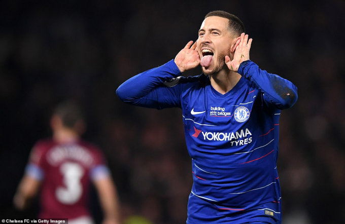 Hazard ghi b&agrave;n thắng mở tỷ số cho Chelsea. (Ảnh: Getty Images)