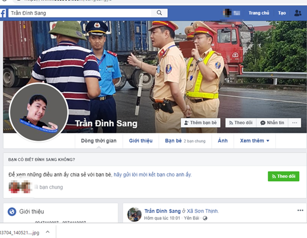 Trang facebook của Trần Đ&igrave;nh Sang thường xuy&ecirc;n đăng tải một số clip xuy&ecirc;n tạc, vu khống b&ocirc;i nhọ lực lượng CSGT.