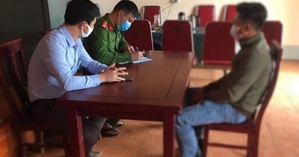 Nghệ An: Xử phạt nam thanh niên vi phạm giao thông, không đeo khẩu trang nơi công cộng