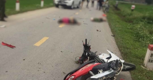 Ô tô và xe máy đối đầu trên quốc lộ, 2 người thương vong