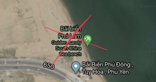 Google Maps biến bãi biển Tuy Hòa thành 