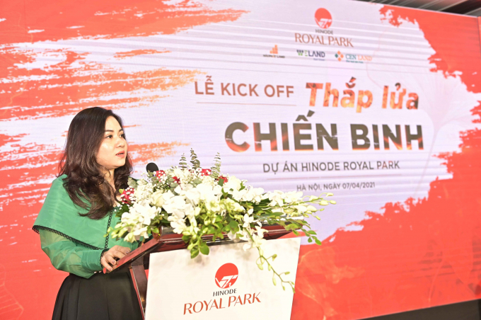 Bà Đoàn Thị Thanh Huyền – Giám đốc kinh doanh Chủ đầu tư WTO phát biểu tại lễ ký kết.