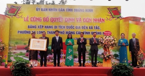 Quảng Ninh: Công bố quyết định và đón nhận Bằng xếp hạng di tích Quốc gia đền Xã Tắc
