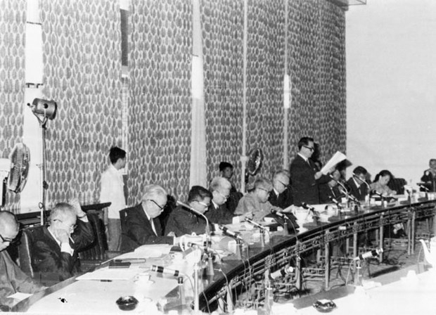 Hội đồng bầu cử toàn quốc họp phiên thứ nhất, ngày 21-22/2/1976, tại Sài Gòn (từ 2/7/1976 được đổi tên là Thành phố Hồ Chí Minh). (Ảnh: TTXVN)
