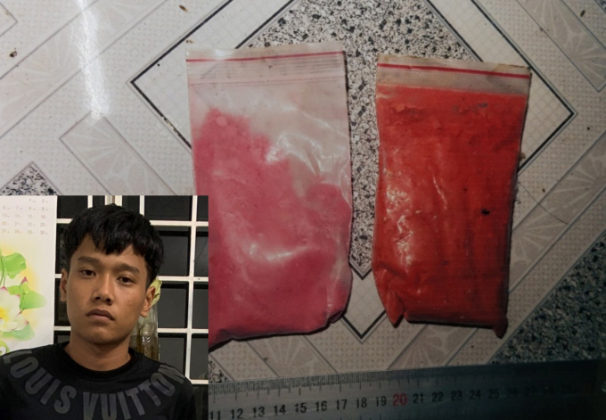 Bị can Trịnh Phước Đang và tang vật là ma túy và đạn bị thu giữ