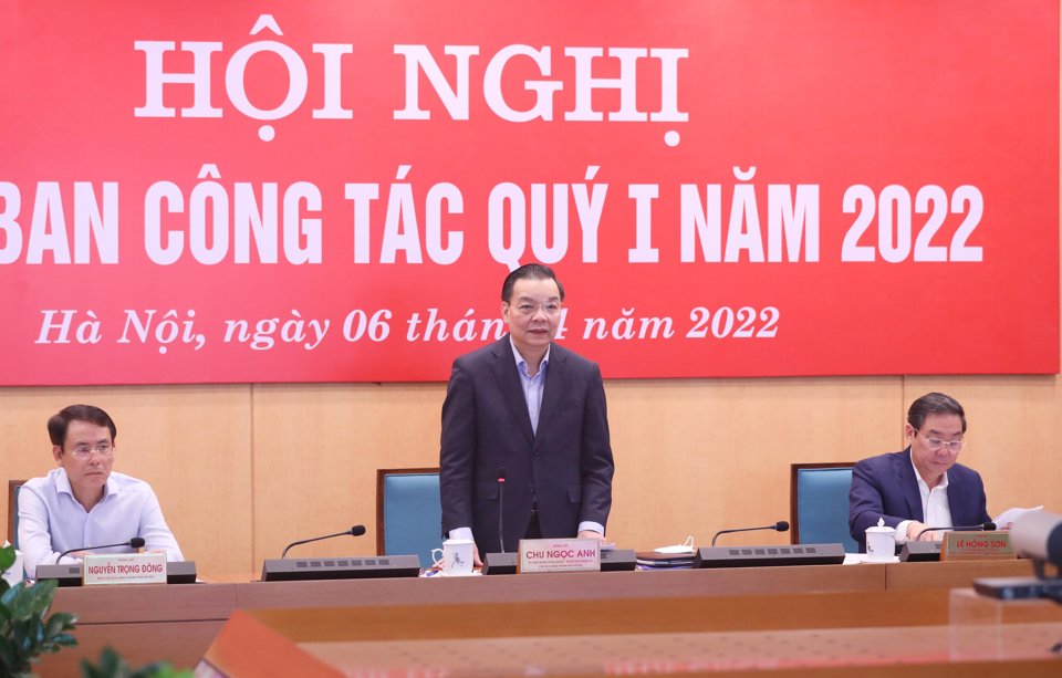 Chủ tịch UBND TP Hà Nội Chu Ngọc Anh chủ trì Hội nghị