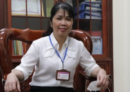Bà Cao Thị Hồng Liên - Chủ tịch UBND phường Đình Bảng; Trưởng ban Tổ chức Lễ hội Đền Đô năm 2022.