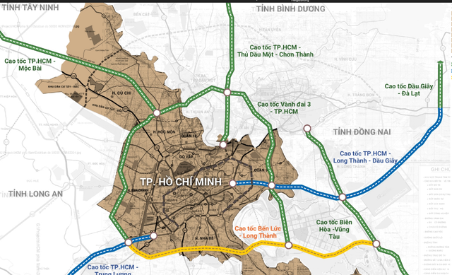 Đường cao tốc TP HCM - Thủ Dầu Một - Chơn Thành (Bình Phước) nằm trong quy hoạch hệ thống đường cao tốc kết nối với TP.HCM - Đồ họa: TTO