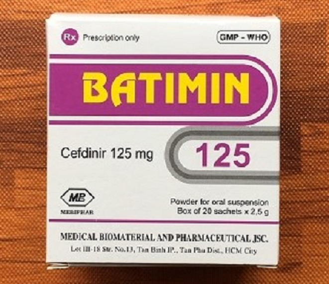 Đình chỉ lưu hành Bột pha hỗn dịch uống Batimin 125 vì kém chất lượng.