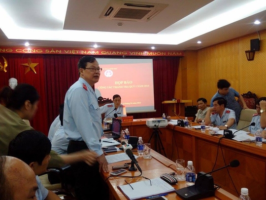Cục trưởng Cục Chống tham nhũng Phạm Trọng Đạt trong một cuộc họp b&aacute;o của TTCP.