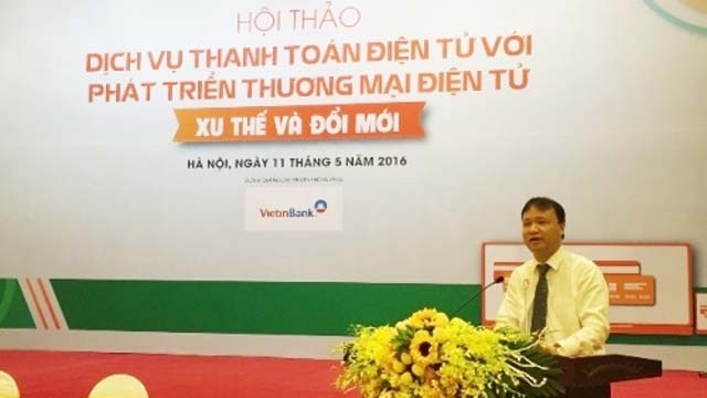 Thứ trưởng Bộ C&ocirc;ng Thương, &ocirc;ng Nguyễn Thắng Hải ph&aacute;t biểu tại hội thảo.