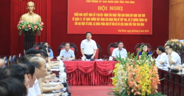 UBND tỉnh Thái Bình mở 2 đường dây nóng phục vụ nhân dân