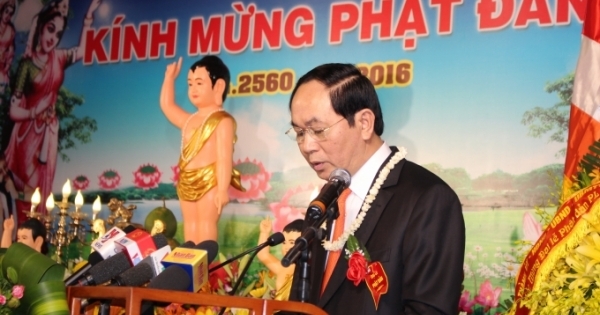 Hà Nội: Chủ tịch nước Trần Đại Quang dự lễ Phật đản tại chùa Quán Sứ