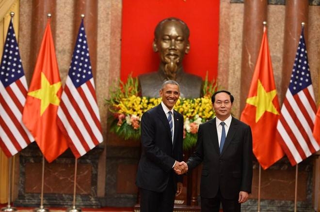 Chủ tịch nước Việt Nam Trần Đại Quang v&agrave; Tổng thống Mỹ Barack Obama.
