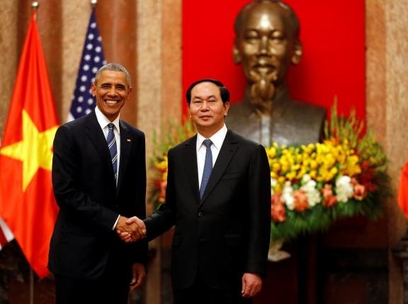 Chủ tịch nước Trần Đại Quang v&agrave; Tổng thống Obama.