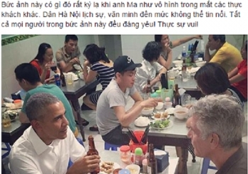 Ông Obama đi ăn bún chả, uống bia Hà Nội: Dân mạng hết lời trầm trồ, khen ngợi