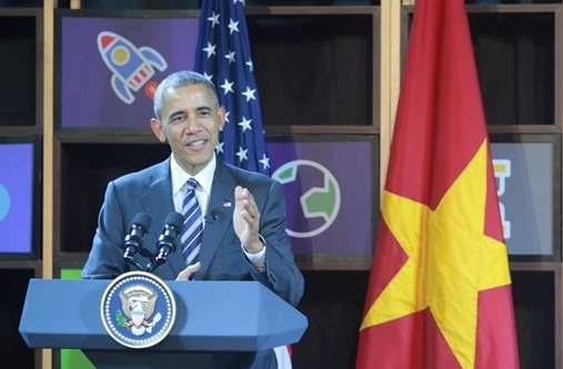 Tổng thống Obama ph&aacute;t biểu trong cuộc gặp gỡ.