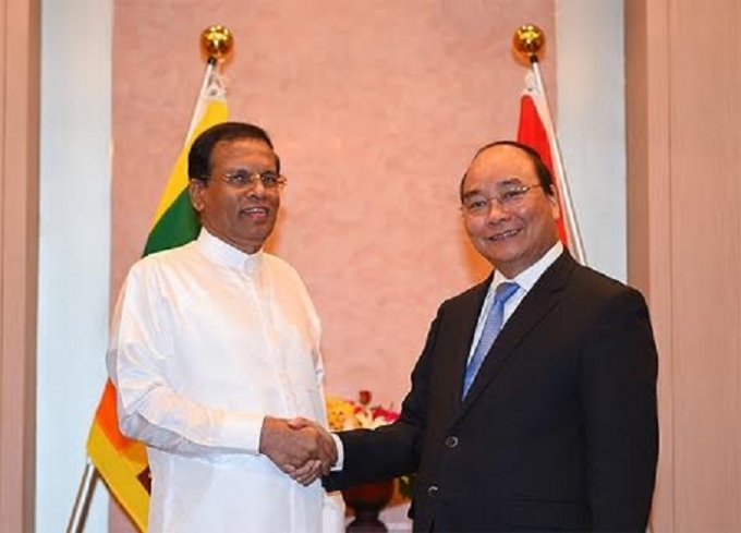 Thur tướng Nguyễn Xu&acirc;n Ph&uacute;c hội kiến với Tổng thống Sri Lanka Maithripala Sirisena.