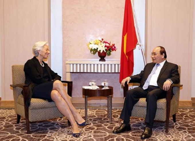 Thủ tướng Ch&iacute;nh phủ Nguyễn Xu&acirc;n Ph&uacute;c cũng đ&atilde; tiếp b&agrave; Christine Largrade.