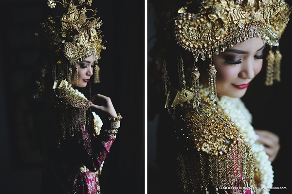 Bộ trang phục thủ c&ocirc;ng cầu kỳ của c&ocirc; d&acirc;u Putri Titian.