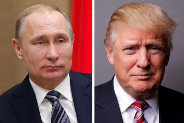 Tổng thống Mỹ Donald Trump v&agrave; người đồng cấp Nga Vladimir Putin. (Ảnh: Reuters)