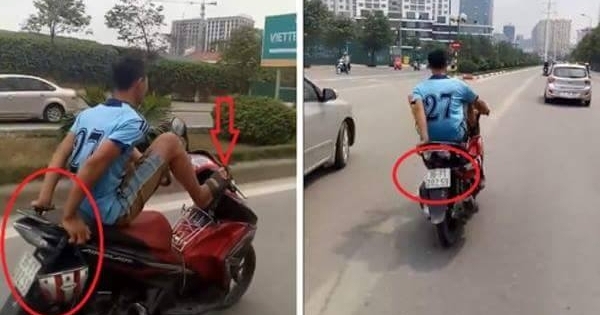 Hà Nội: Xác định danh tính người lái xe máy bằng chân đi vào đường BRT