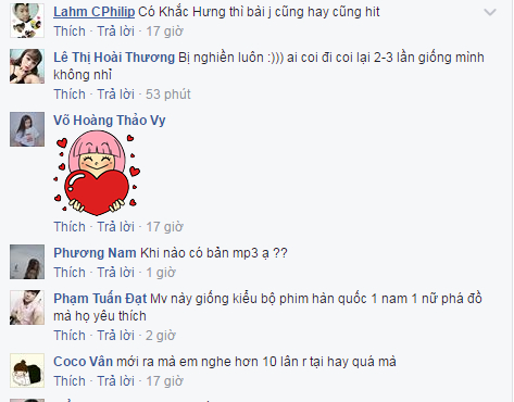 Phản ứng của kh&aacute;n giả khi MV Ghen ra mắt (Nguồn: Facebook ca sĩ Min)