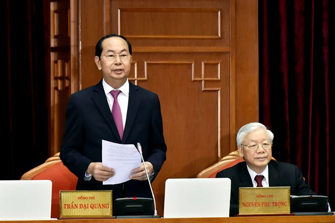 Chủ tịch nước Trần Đại Quang ph&aacute;t biểu tại Hội nghị. Ảnh: VGP/Nhật Bắc