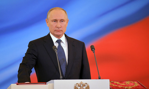Tổng thống Vladimir Putin tại lễ tuy&ecirc;n thệ nhậm chức ng&agrave;y 7/5. (Ảnh: Reuters).