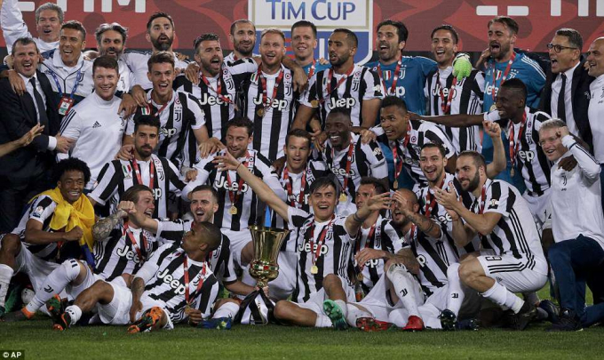 Juventus v&ocirc; địch Coppa Italia lần thứ 4 li&ecirc;n tiếp. (Ảnh: AP)